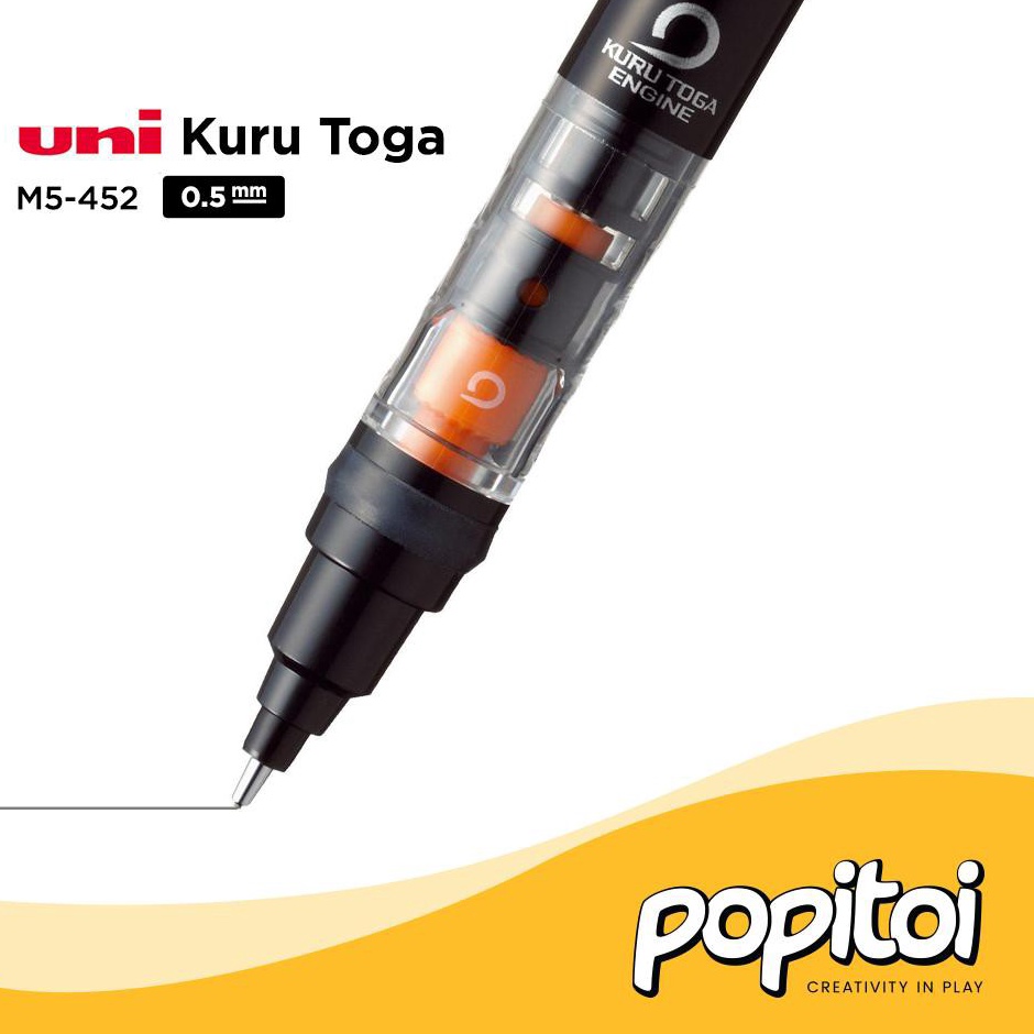 

UNI Kuru Toga M5452 1P Pipe Slide Mechanical Pencil 5 mm Kurutoga pensil mekanik cetek pipeslide Drafting x NF5