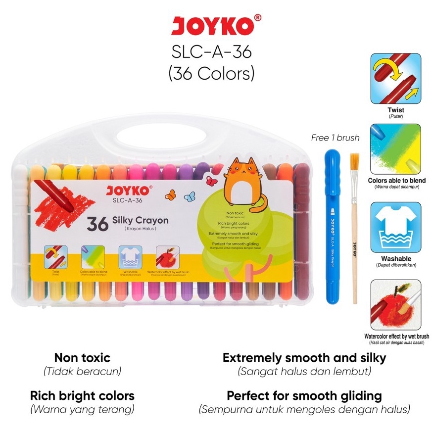

Silky Crayon Joyko SLCA36 36 Colors x EN9
