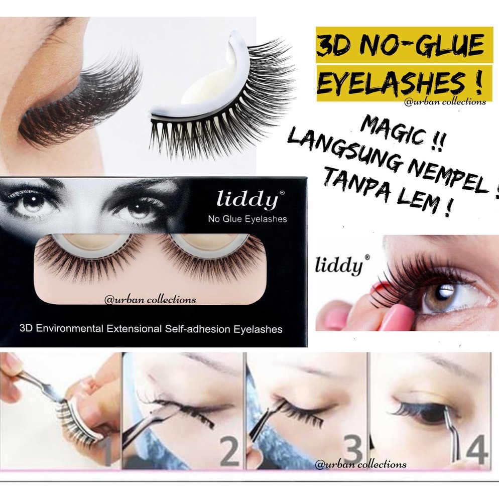 KODE C36Y MAGIC NO GLUE EYELASHESBulu Mata Palsu 3D Tanpa Lem Liddy Eyelash Fake Eyelashes Korean Ey