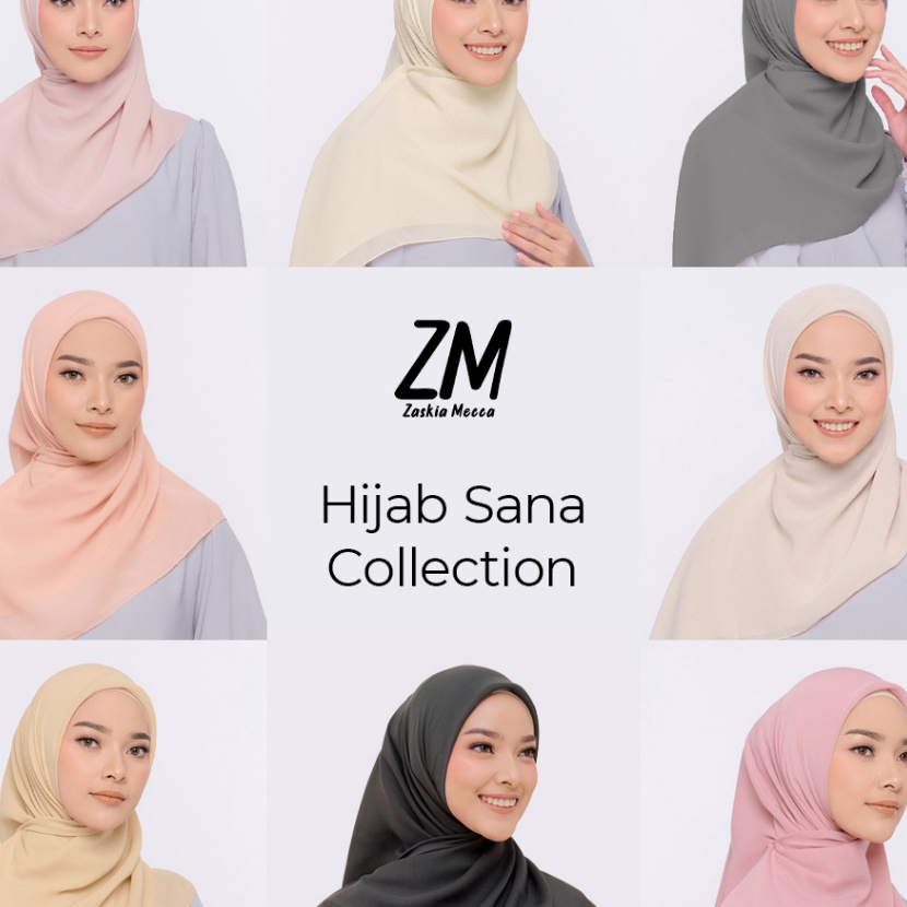 KI3 Clearance Sale  ZM Zaskia Mecca  Sana Hijab Polos  Kerudung Segi Empat