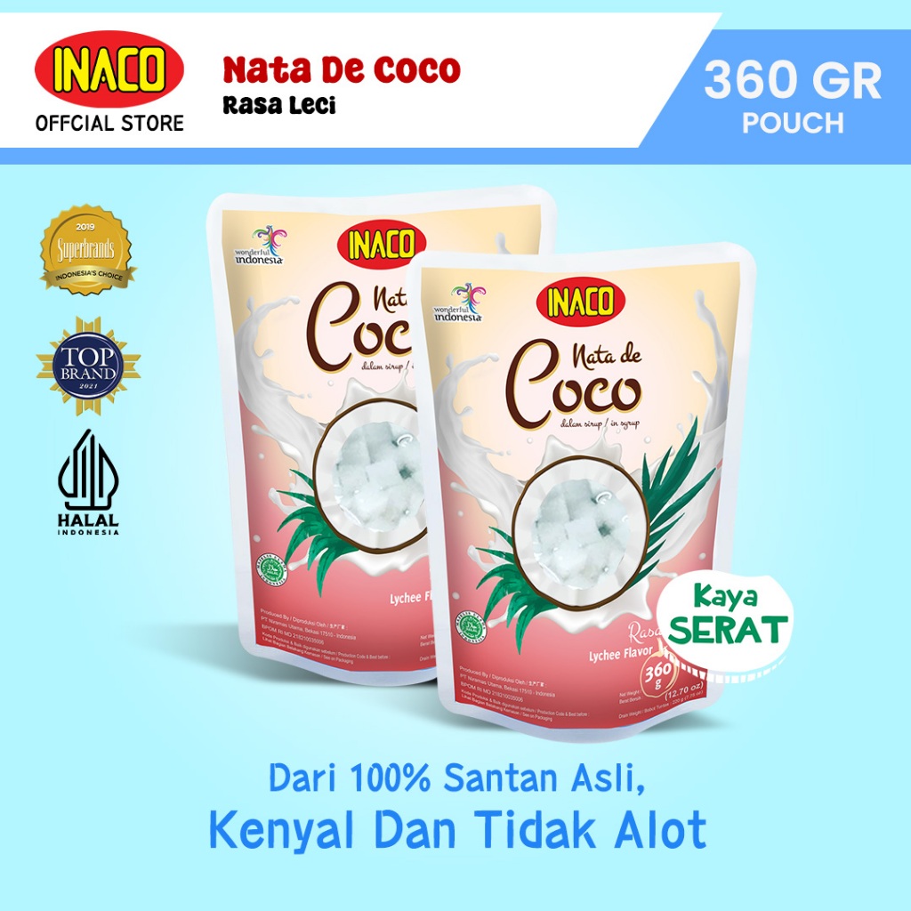 

INACO Nata De Coco Lychee Pouch 360gr - Twinpack