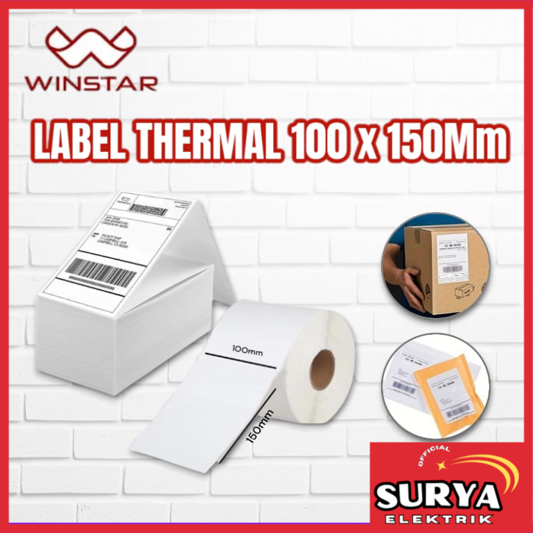 

Label Sticker WINSTAR Printer Resi Thermal A6 100 x 150 mm Isi 250 / 300 / 500 Pcs Roll / Lipat Toko Online