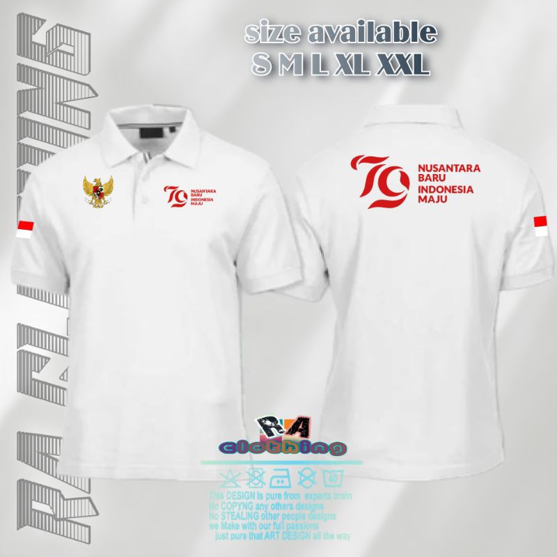 POLO SHIRT HUT RI KE 79 KAOS KERAH DIRGAHAYU RI KE 79  RAC PRODUKS