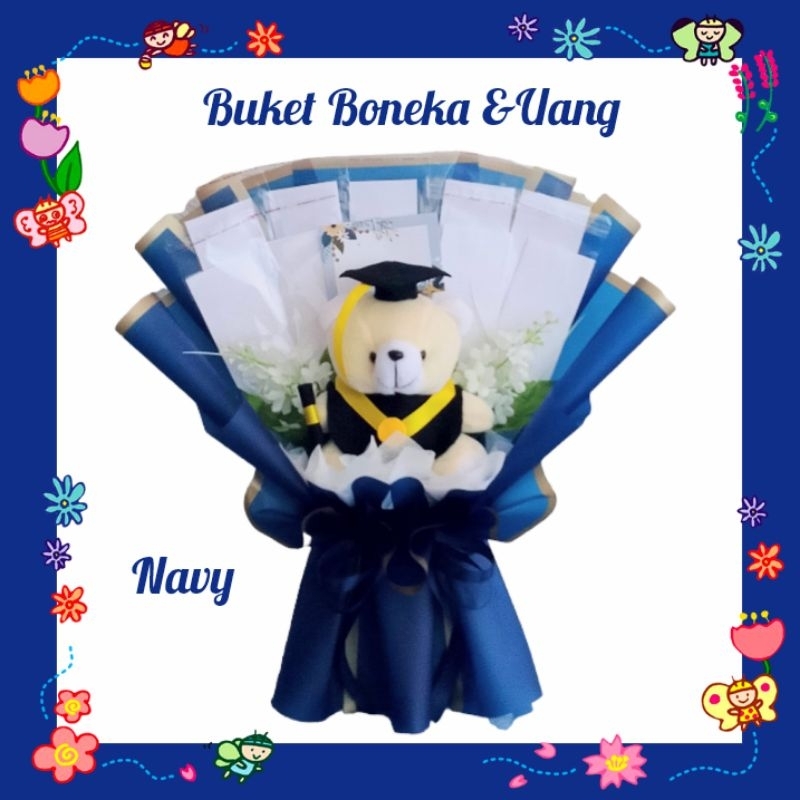 Buket Boneka Wisuda & Uang / Buket Boneka Wisuda dan Uang 5-10 Slot