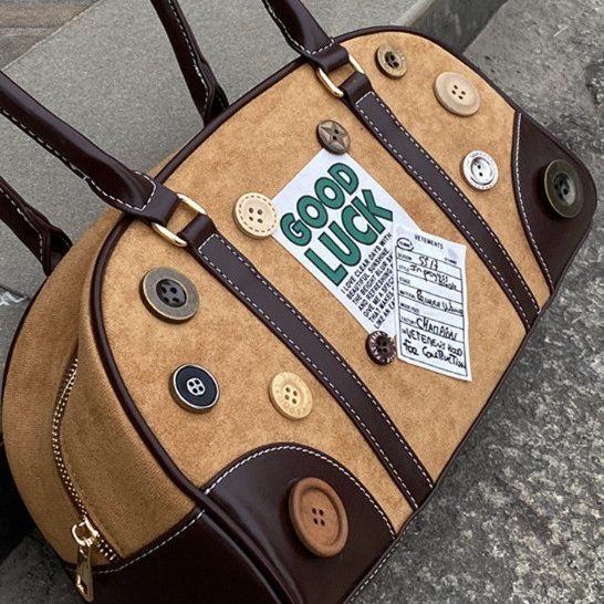 Aroana Bag  Baru Buatan Sendiri Asli Retro Amerika Genggam Tas Tangan Bertekstur Kulit Rusa Ketiak