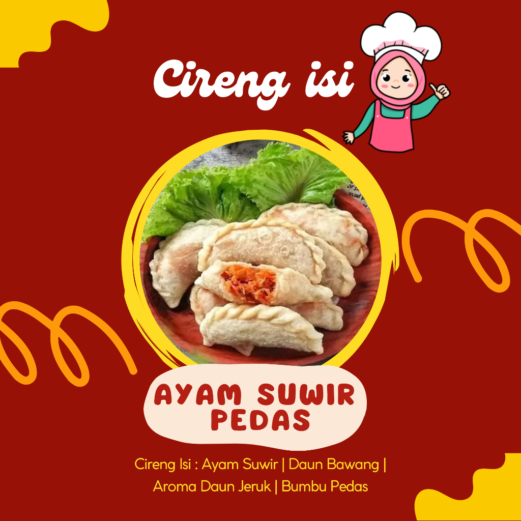 

Cireng Isi Ayam Suir Pedas (isi 6 pcs)