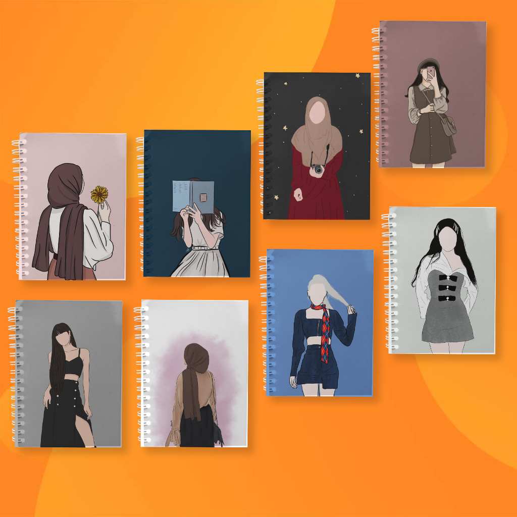 

Note Book Spiral Large (10 cm X 14 cm) Edisi Girl / Notebook A6 Custom / Seminar Kit Surabaya