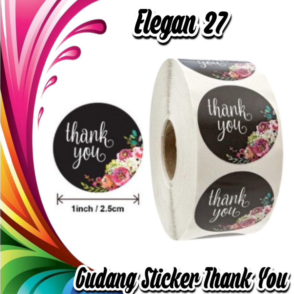 

STICKER THANK YOU STICKER TERIMA KASIH TINGGAL KUPAS & TEMPEL WARNA CERAH TAJAM (ELEGAN 27)