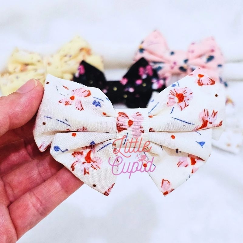 Jepit Rambut Pita Korea Motif Bunga / Pita Cantik Korea