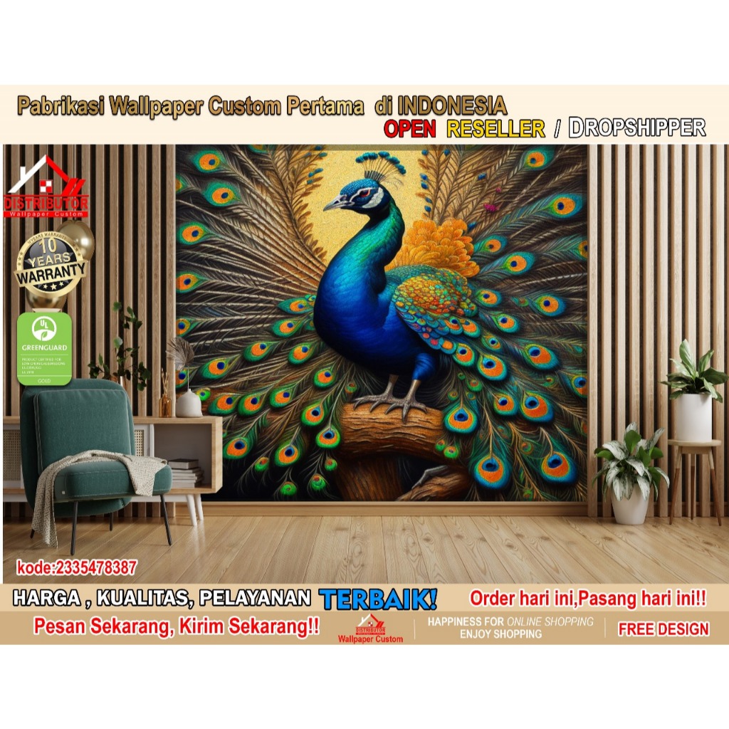 Wallpaper Custom Dinding Tema Burung Merek | Wallpaper Custom Dinding | Wallpaper Kamar | Wallpaper 