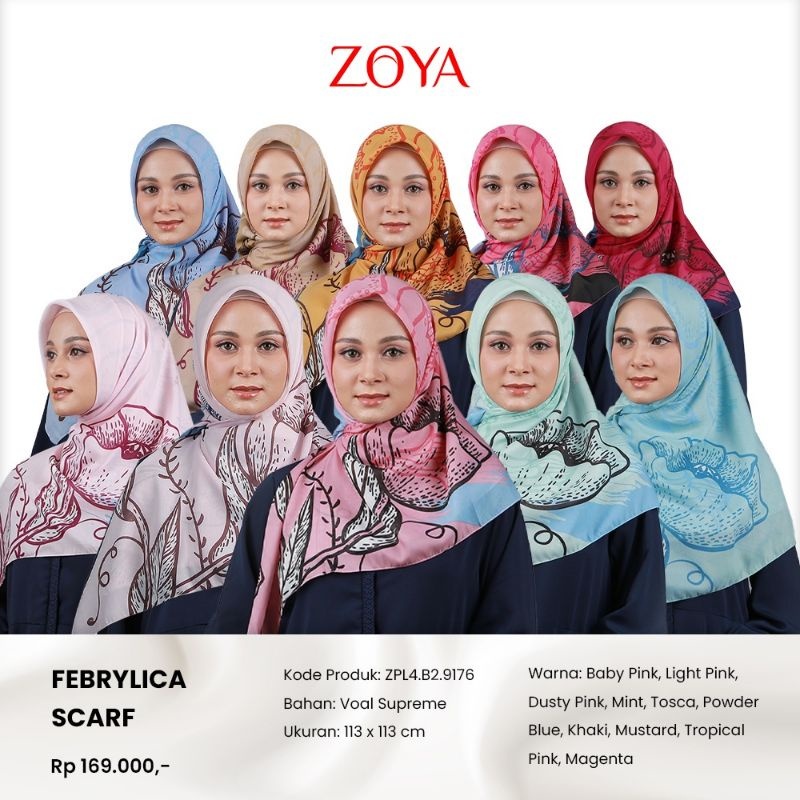 ZOYA HIJAB SEGI EMPAT MOTIF FEBRYLICA SCARF