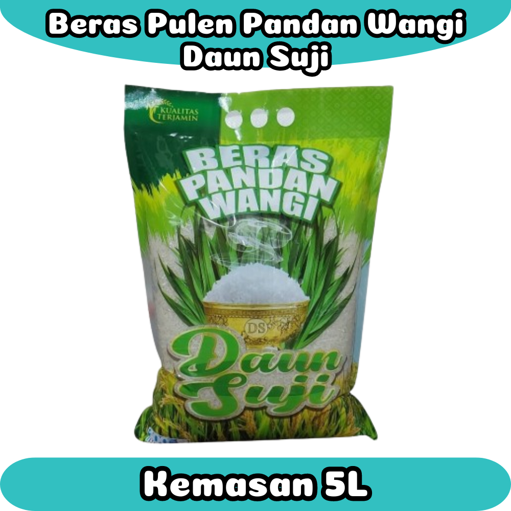 

Jual Beras Pulen Pandan Wangi Daun Suji Kemasan 5L | AJUMASHOP