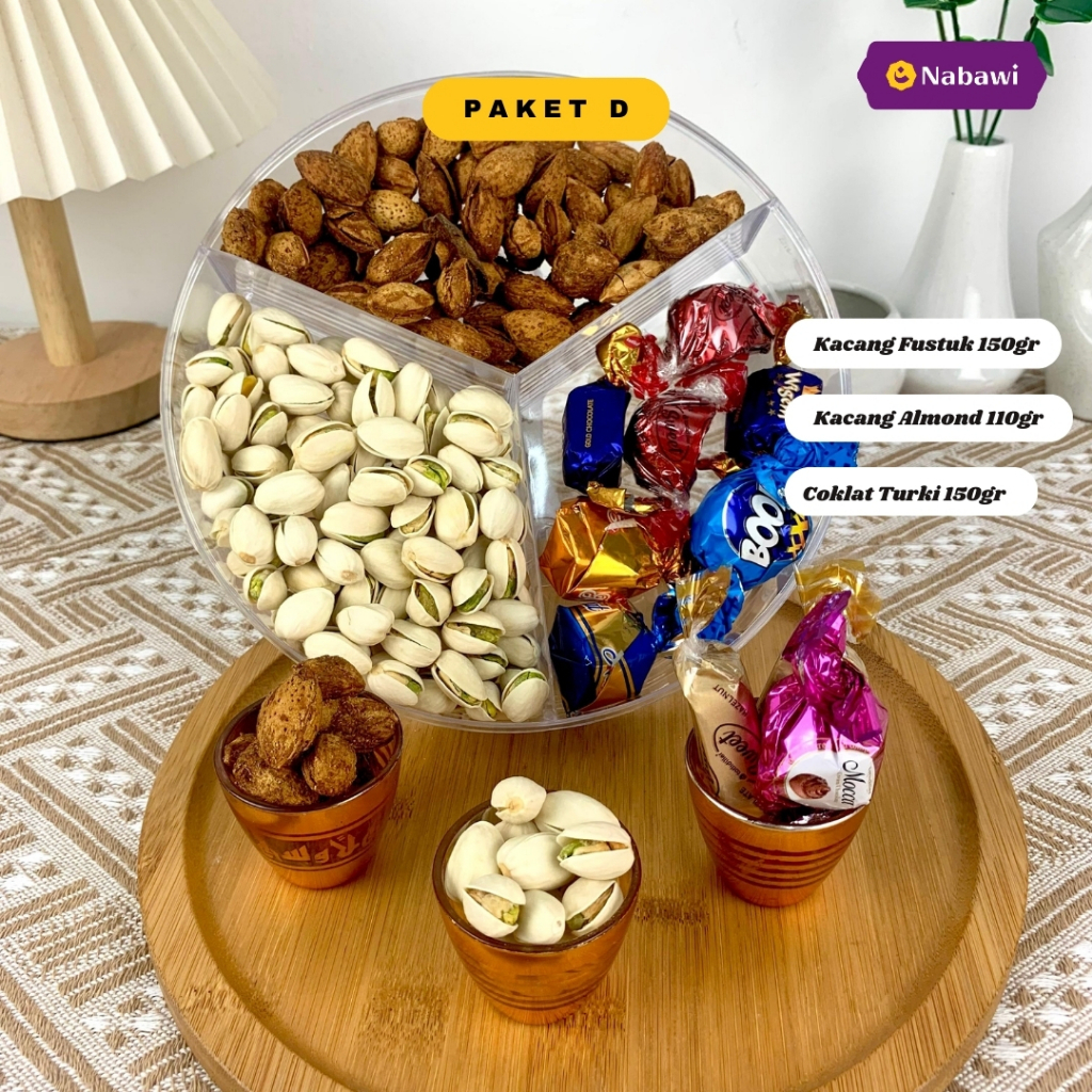 

bGF Paket Hampers Makanan 3 Sekat Oleh Oleh Haji dan Umroh Premium Makanan Khas Arab Kacang Arab