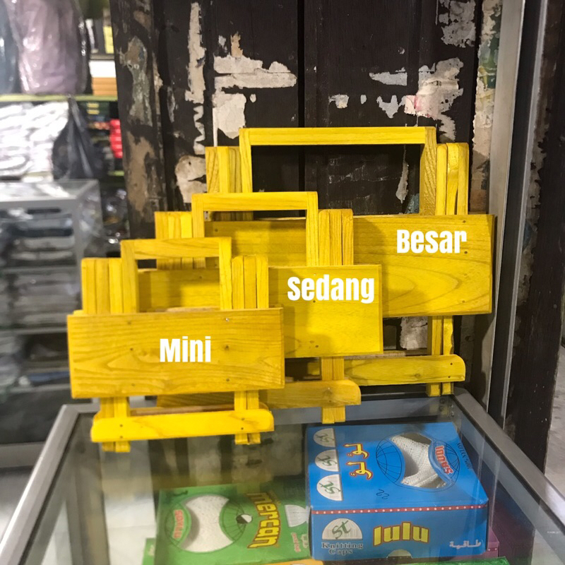 REHAL MINI SEDANG BESAR JUMBO- REHAL KAYU BIASA - REHAL RINGAN MEJA LIPAT MEJA BELAJAR PORTABLE