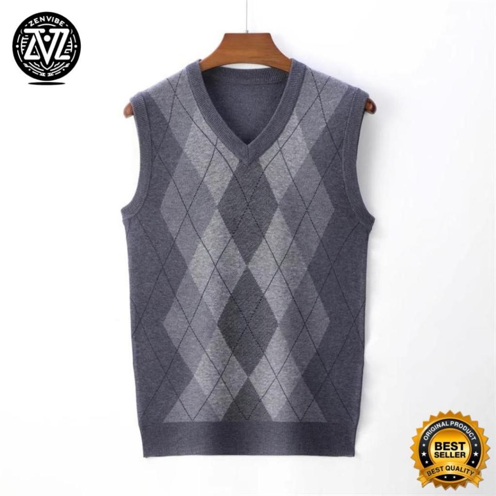 Vest Dalton Zenvibe Rompi Rajut Vest Knitt Korean Style Untuk Kantoran atau sekolah Bahan Knit Premi