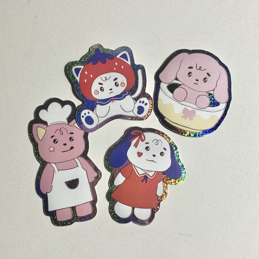 

Cat and Bunny Hologram Die Cut Sticker