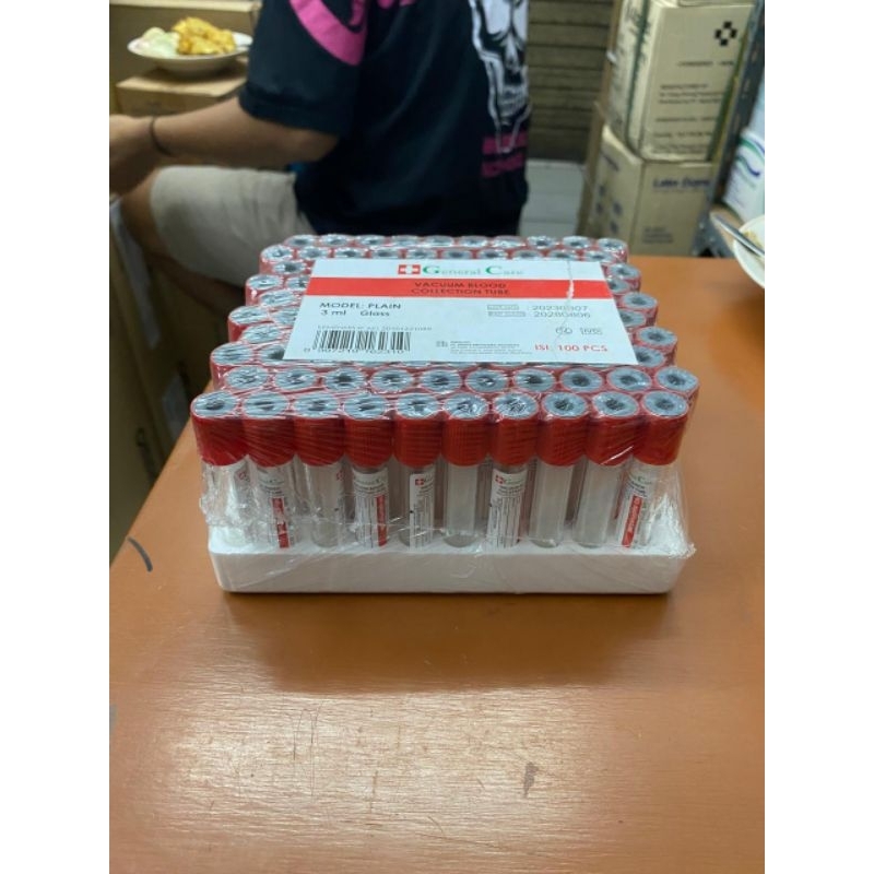 Tabung Plain 3ml General Care / VACUUM BLOOD COLLECTION TUBE 3 ML GLASS / Tabung Vacutainer merah ka
