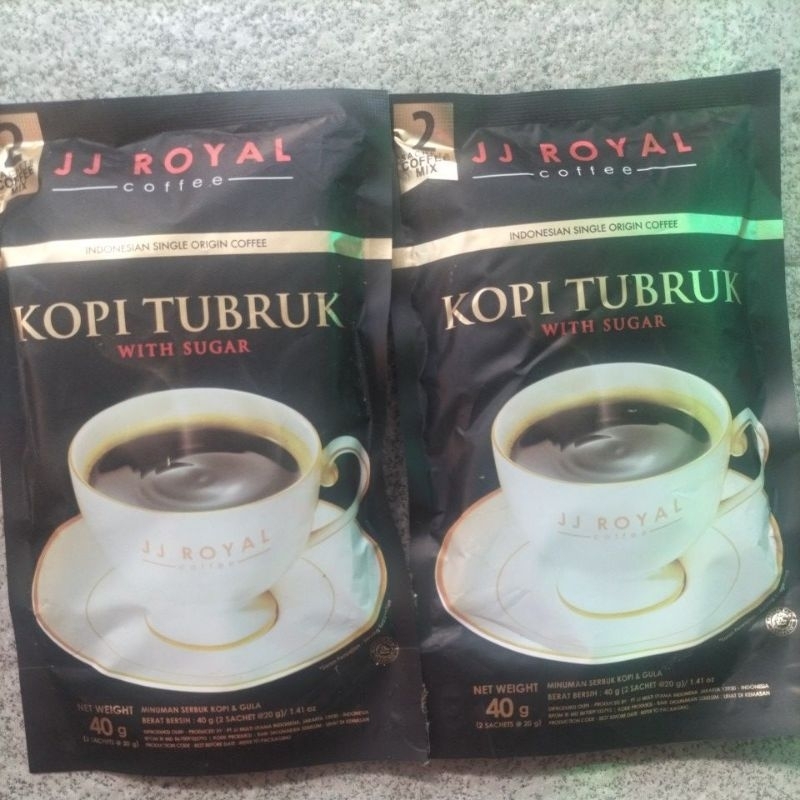 

kopi tubruk with sugar (JJ royal coffe) 40g exp Juni 2025