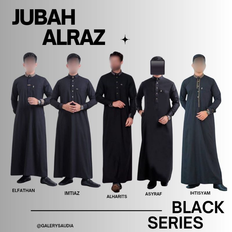 Ready Stock Jubah Alraz Black Series | Jubah Alraz hitam | Jubah pria dewasa exclusive | Jubah Manse