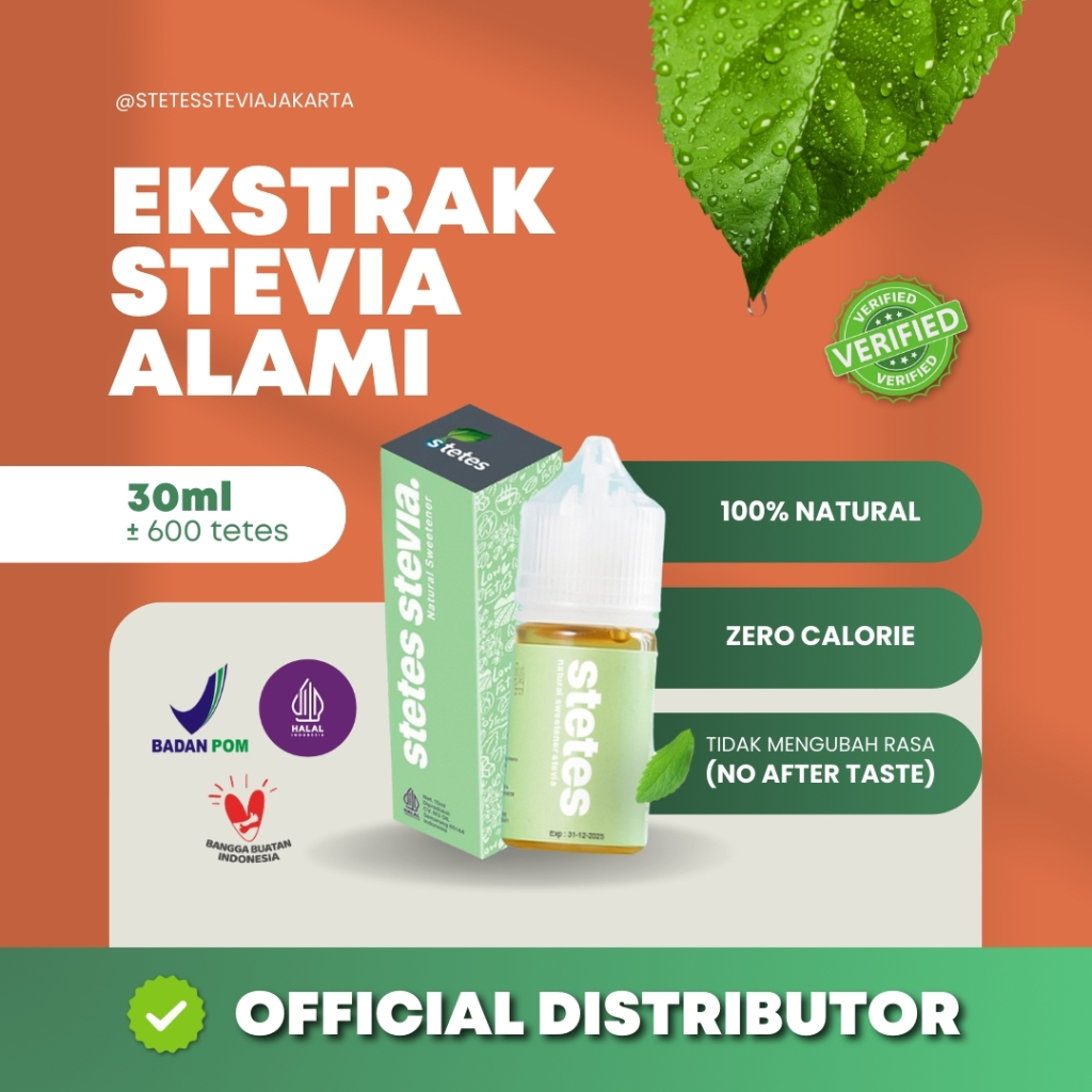 

STETES Stevia 30ml - Natural Sweetener - Pemanis Bahan Alami Alternatif Gula Zero Nol Kalori