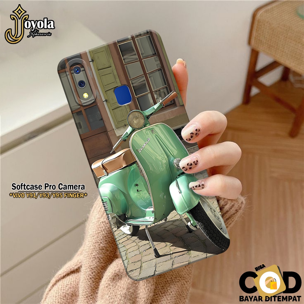 Case VIVO Y91/Y93/Y95 FINGER Fashion Casing Vespa Softcase Pro Camera - Case Pelindung Kamera - Bump