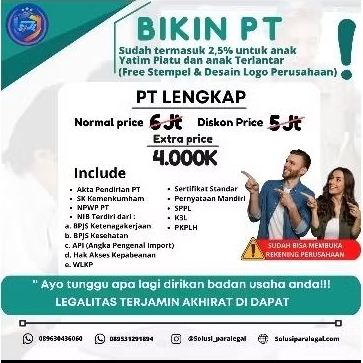 

Pendirian Badan Usaha dan Badan Hukum Perseroan Terbatas PT
