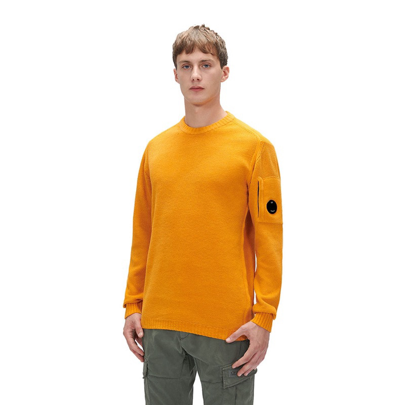 CP. Company Arm Lens Knitwear Sweatshirt In Orange