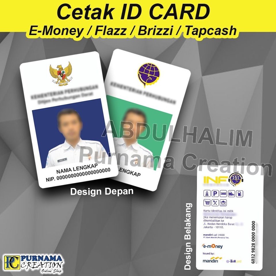

Cetak ID Card Pegawai Free Desain nametag IDCARD bisa etoll emoney f C4O6