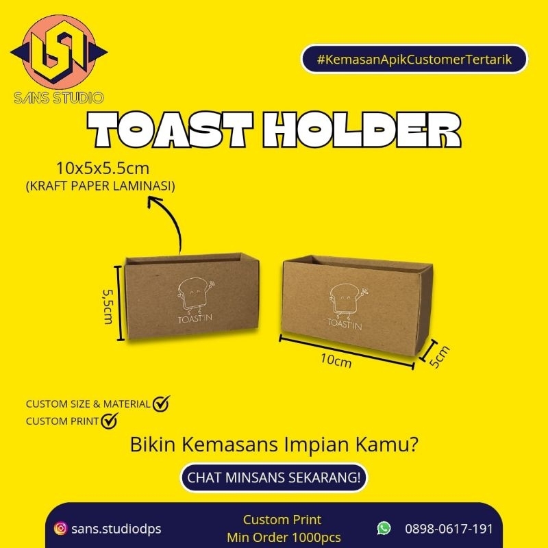 

Toast Holder/Box Roti Bakar/Laminasi Glossy