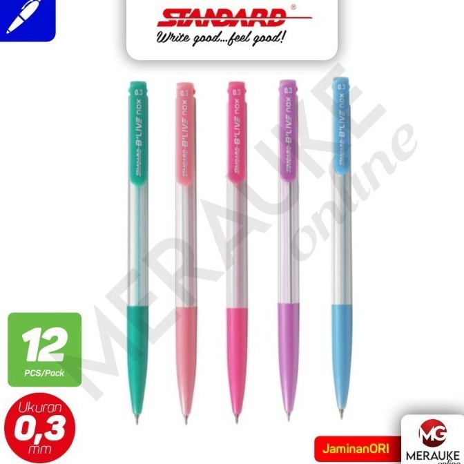 

Ballpoint Standard BLIVE NOX 3 Hitam 12 Pcs x SR5