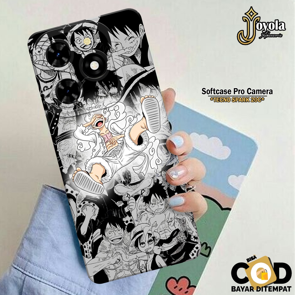 JOYOLA Case TECNO SPARK 20C Terbaru - Fahion Case Anime - Softcase TECNO SPARK 20C - Pro Camera - Ca
