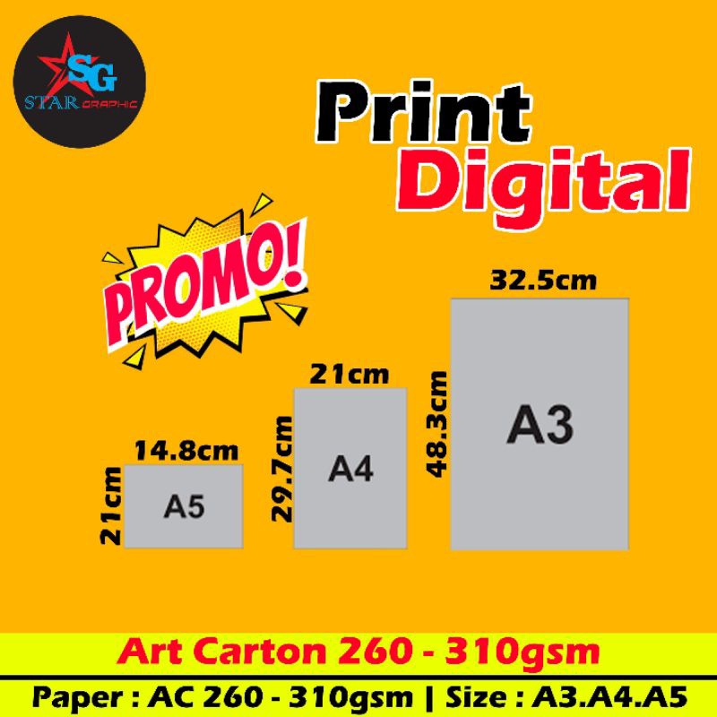 Cetak Print Digital A3+ AC 260-310 | Art Carton 260 Art Carton 310