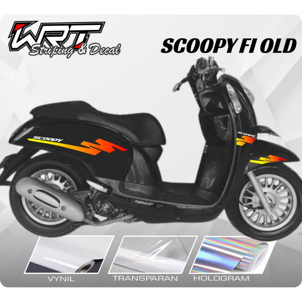 Striping Scoopy FI Old-Stiker Decal Scoopy FI Lama 2013-2016 Simpel Retro (Sudah Terpotong)