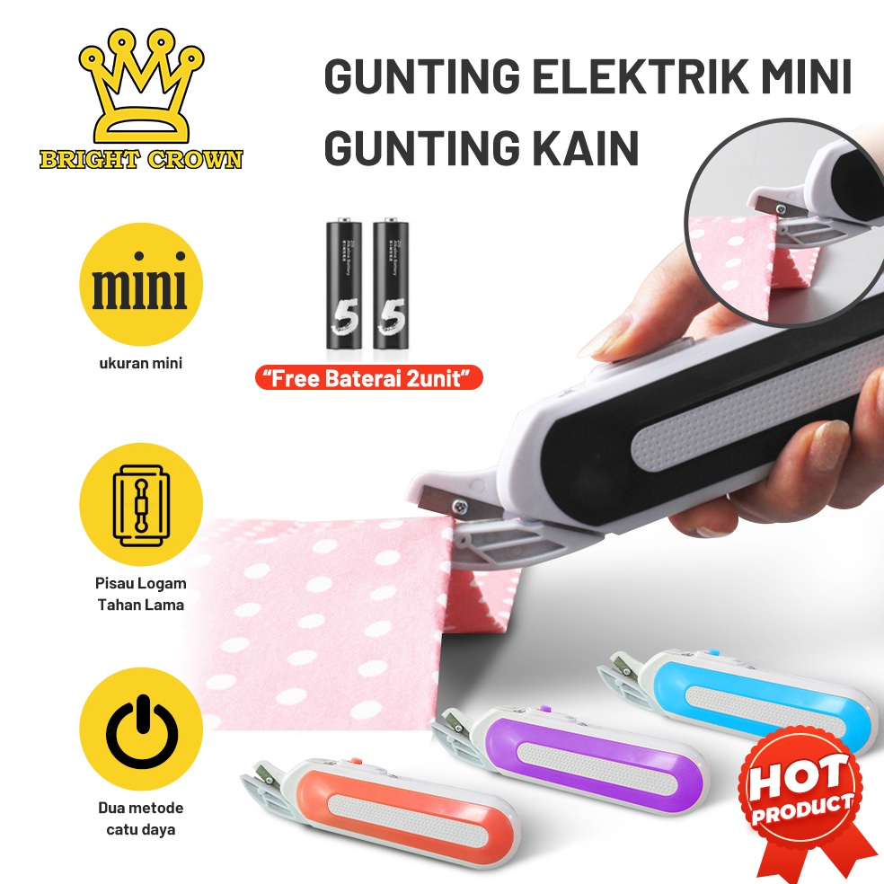 

Bright Crown Gunting Kain Mini Elektik Portable Rechargeable Gunting Listrik Mini Multifungsi Free 2 Baterai Cutting Machine Electric Scissor Cutter v A3E3