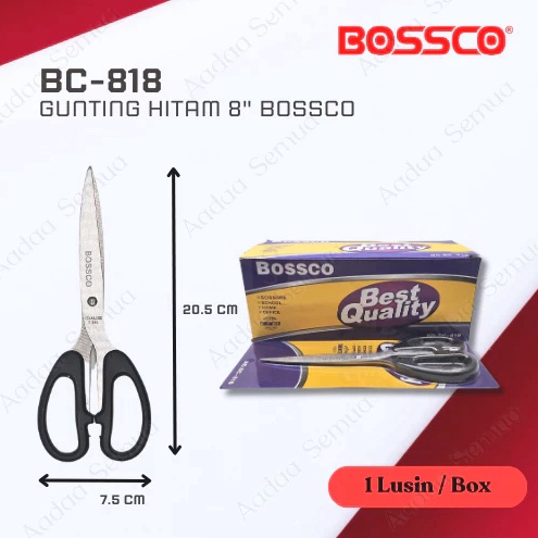 

Gunting KertasPemotong Kertas Besar Hitam Stainless BOSSCO 1 Box isi 12 PCS x J3X5