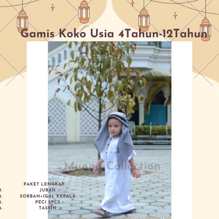 KODE W62S Jubah anakGamis koko arabGamis kokoUsia 312TahunBest seller