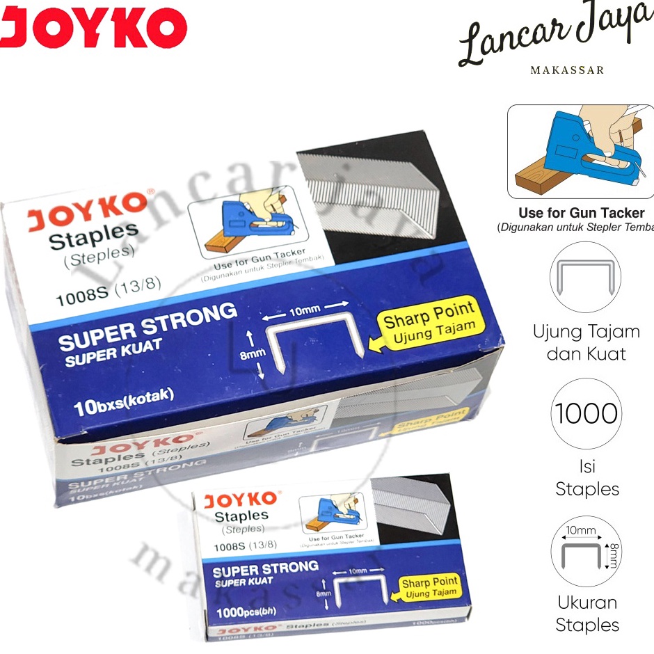 

1 PAK 1 BOX Isi Refill Staples Stapler Gun Tacker JOYKO 18S 138 h H5H9