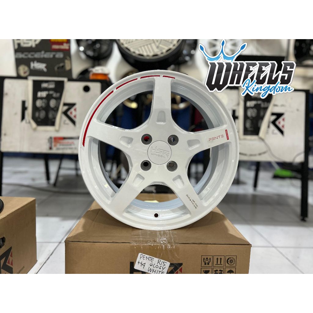 VELG MOBIL RACING JDM MURAH RING 15 HSR PENTE R15X6.5 PCD 4X100 ET42 WARNA PUTIH