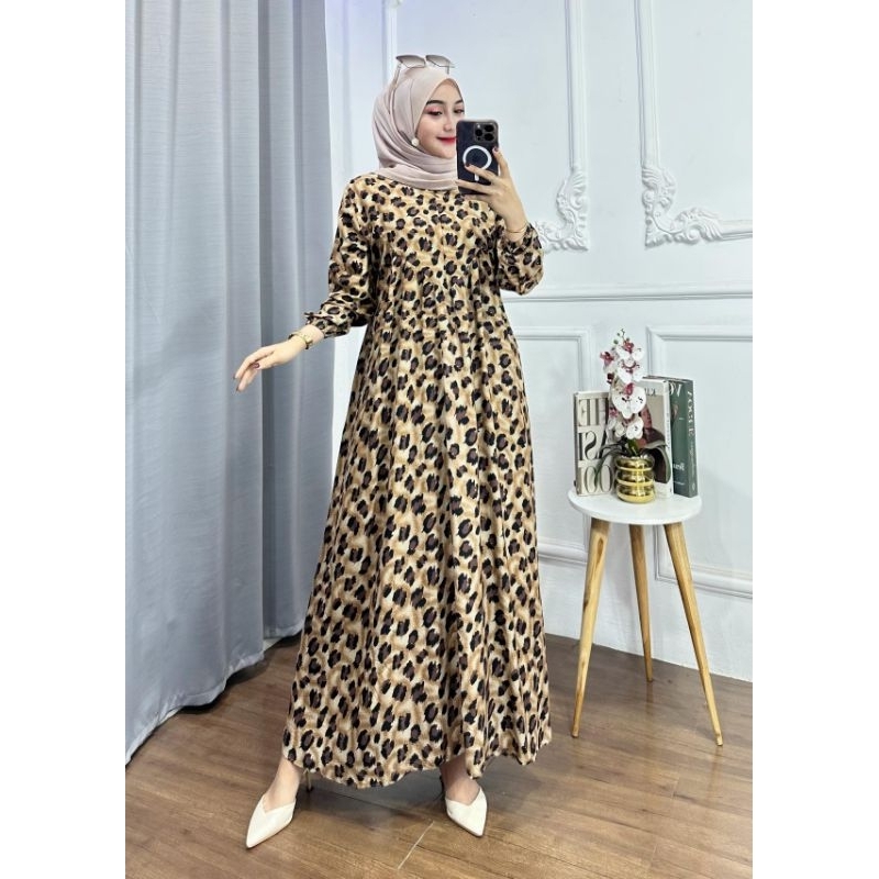 BURBERRY DRESS MONOCHROME LIST MAXY GAMIS MOTIF JUMBO BUSUI  NURSING WEAR RAYON  DAILY OUTFIT HOMEWE