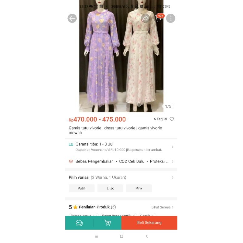 preloved dress raya tule