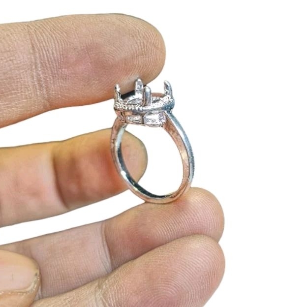 RING EMBAN WANITA BATU AKIK ALPAKA SUPER CINCIN EMBAN PERMATA CANGKANG
