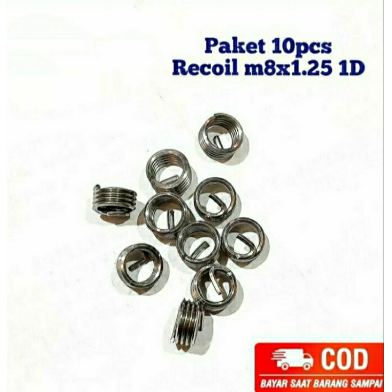 paket 10pcs recoil m8x1.25 1D recoil baut kunci 12 bukan m6x1.0