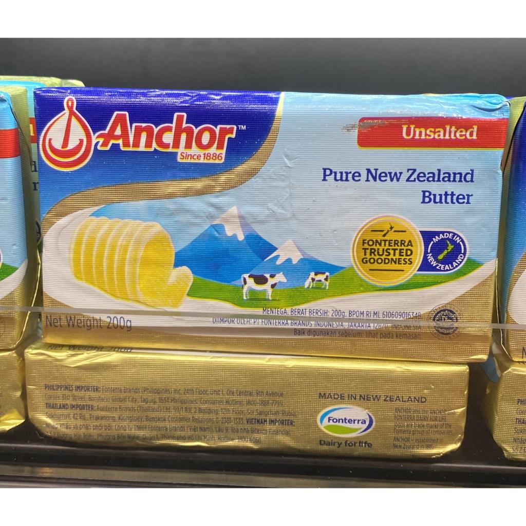 

ANCHOR BUTTER UNSALTED Kemasan 200 Gram Khusus Gojek Grab Instant Only