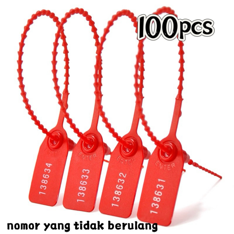 

100pcs Segel Locis Security Seal 25cm Segel Plastik Sekuriti Dengan Nomor Segel Koper Panel