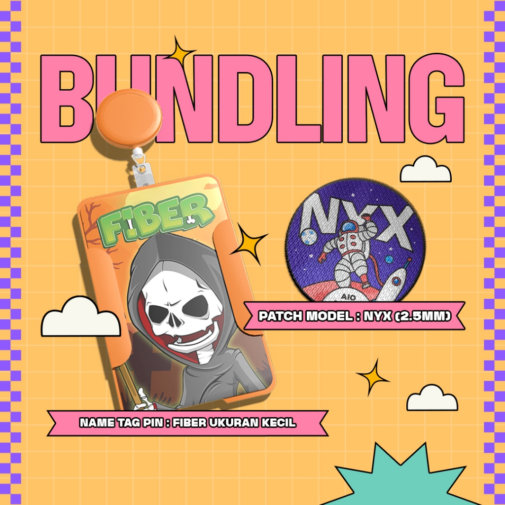 

[PAKET BUNDLING] ID Card FIBER Ukuran Kecil + Patch Model NYX Ukuran 2,5mm - Isi 2 pcs - Sepasang