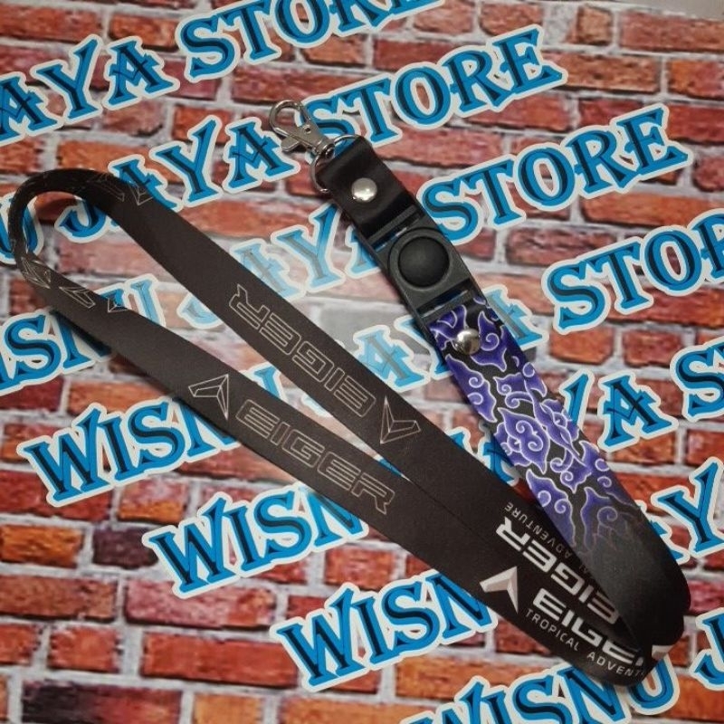 

lanyard tali idcard layer tali gantungan eiger hitam terbaru