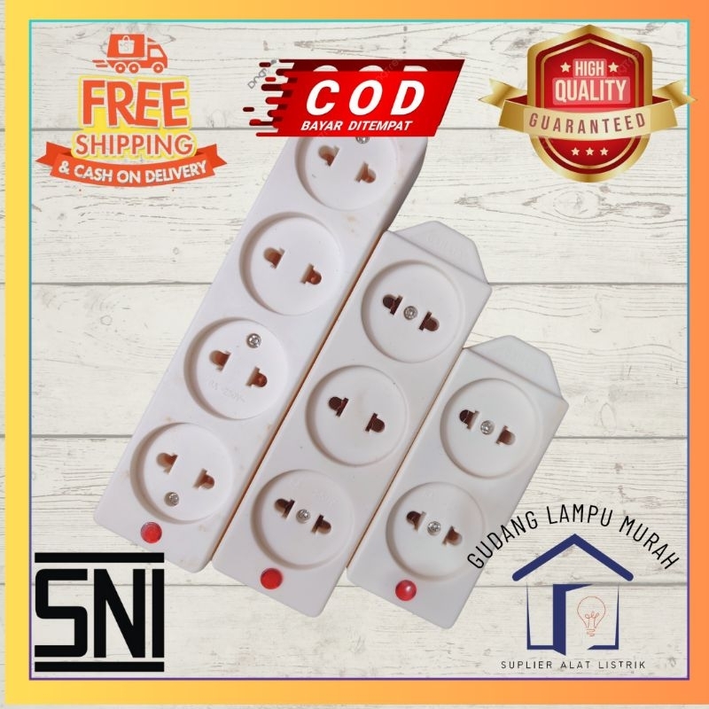 Stop Kontak Tipis 4 Lubang Cahaya + Lampu Stop Kontak Datar Tipis 4 Lubang cahaya Stop Kontak datar 