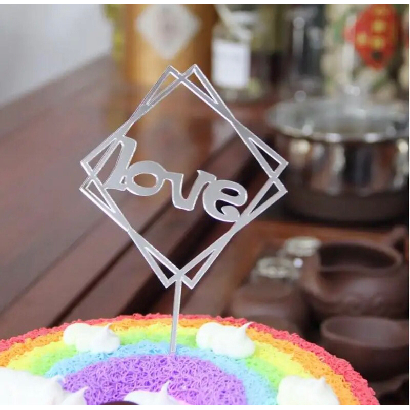 Topper Kue Happy Birthday Akrilik / Topper Kue Ulang Tahun