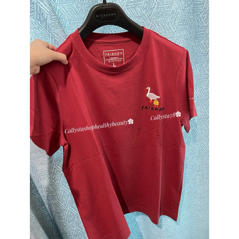 Giordano Tee Slim Fit Women Friends The Television Series Signature Brick Red Size L sale from 399k