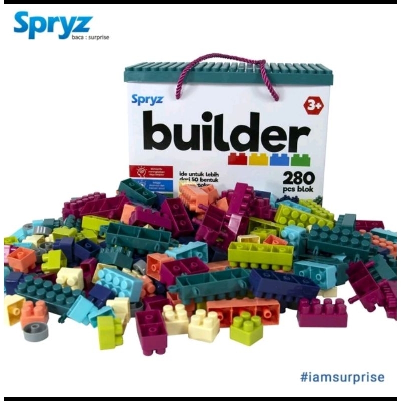 Spryz mainan brick block 280 pcs mainan balok susun